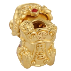 Brazalete de Lujo con Cuentas de León en Oro Sólido de 24K, Estilo Chino, Accesorios y Componentes de Joyería al por Mayor - Product Image 3