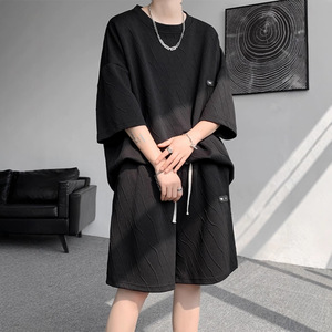 Pigiama in Fibra di Poliestere Ecologica da <span class=keywords><strong>Uomo</strong></span>, Estivo, di Tendenza, Stile Hong Kong, Sottile, Casual, Sportivo - Product Image 3