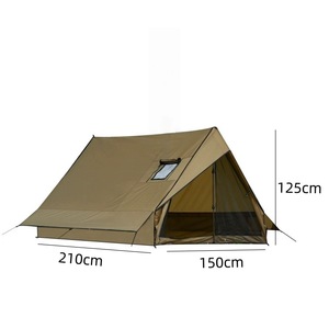 Carpa de camping para 4-5 personas, doble capa, tela Oxford, resistente al viento, con chimenea, para las cuatro estaciones, con puerta de malla y postes de aluminio. - Product Image 2
