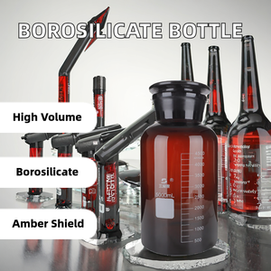 Botella de Reactivo de Vidrio Borosilicato de Alta Calidad MEIWLABY, 5000 ml, Boca Ancha, Transparente, Ámbar Esmerilado, Garantía de 3 Años para Uso en Laboratorio - Product Image 2