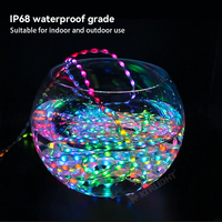 Guirnalda de Luces LED RGB de 1000 LED, de Cobre, Impermeables IP67, con Cable de Alimentación de 12 V CC, Regulables, Decorativas para Paisajes, Navidad y Bodas