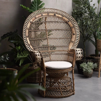 Fauteuil Paon en Rotin Naturel Véritable, Style Thaïlandais, en Teck Indonésien, Fauteuil Simple de Créateur pour Balcon Résidentiel