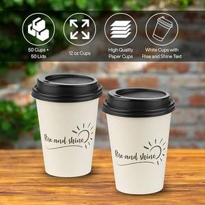 360ml Wood Pulp <b>Paper</b> <b>Cups</b> HL Brand 90mm Diameter Custom Logo for Hot/Cold Beverages - Product Image 4