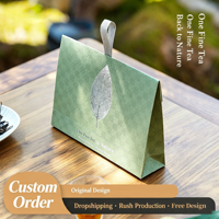 Boîte à thé en carton écologique simple avec poignée robuste, conception d'emballage cadeau personnalisée pour thés en vrac frais