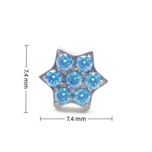 <span class=keywords><strong>Piercing</strong></span> de cartilage en titane ASTM F136 avec zircon cubique motif flocon de neige, filetage interne M0.9, dos plat, bijou de corps, collection style cadeau d'hiver - Product Image 2