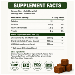 Friandises Tendres Sans Céréales pour Chiens, Soutien Hanches et Articulations, Saveur Poulet, Glucosamine Chondroïtine MSM, Marque Privée, Fabrication OEM/ODM aux États-Unis - Product Image 5