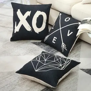 Abstract Nordic Decorative Throw Pillow Case Sofa Home Decor Black and White Geometric Cushion Cover