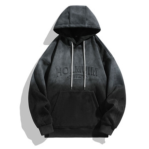 Sweat-shirt personnalisé avec logo, sans repassage, pour homme, automne et hiver, style rétro américain, à capuche, respirant, pour garçons, décontracté - Product Image 2