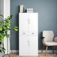 Armoire de classement en acier à deux tiroirs, verrouillable, pour bureau, avec 2 tiroirs et 4 portes