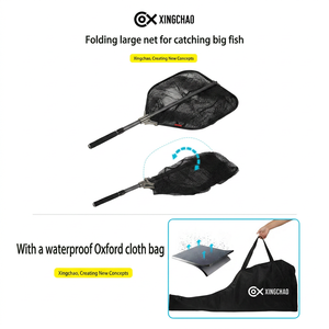 En gros Épuisette pliable pour carpes, poissons-chats et brochets, avec filet anti-accrocs enduit de PVC, pour gros poissons, avec sac - Product Image 5