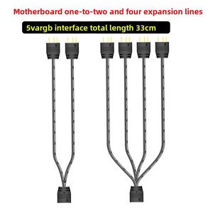 สายต่อแยก ARGB 3ขาแยก <span class=keywords><strong>RGB</strong></span> แอดเดรส1ถึง2/4สำหรับขยายคอมพิวเตอร์ PC พัดลม argh LED Series อื่นๆ - Product Image 4
