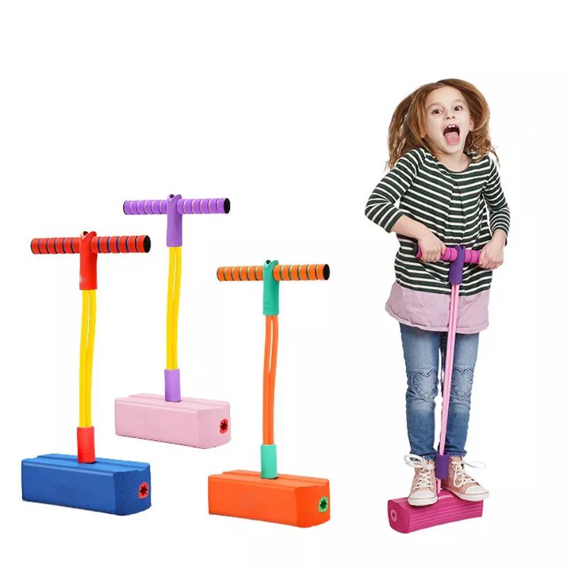 Flybar Colorful Pogo stick Flash Frog Jumping with BB Whistle Jumping Sport Foam Pogo Jump Stick Great Gift for Children