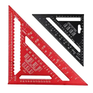 Règle triangulaire métrique en aluminium à vitesse de 7/12 pouces pour outil de mesure rapporteur d'angle métrique outils de travail du bois