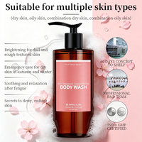 Gel douche Sakura pour peaux sèches, doux pour le bain quotidien, formule en marque blanche avec service de vente en gros personnalisé