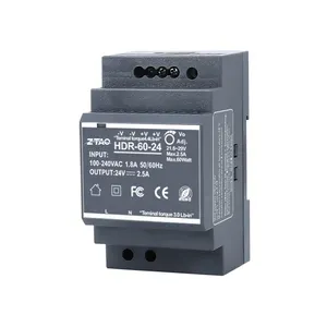 Smps Originele Meanwell HDR-60-24 60W 24V 2.5a AC-DC Ultra Slanke Stap Vorm Din Rail Schakelende Voeding En Cctv-Adapters 24V