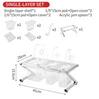 Restaurant Bar Accessoires Set Modern PC Plastic Antislip Fruit Salade Voorbereidingsstation Kruidenbak Kruiden Drinkgerei