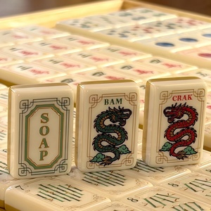 Tuiles de Mahjong Dorées Double Couche <span class=keywords><strong>en</strong></span> Acrylique, 160 Pièces, Luxe Moderne, Portables, Finition Polie à la Main, Design Classique, pour <span class=keywords><strong>Jeu</strong></span> à Domicile et Cadeau - Product Image 4