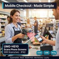 Escáner de Códigos de Barras UIMG HS10 Premium 1D CMOS, Escáner de Códigos QR con Cable USB, Clasificación IP42, Portátil, para Farmacias, Puntos de Venta y Sector Sanitario