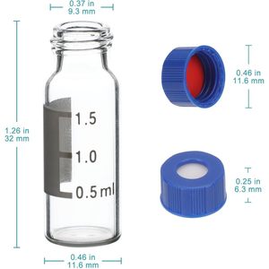Flacons d'échantillonnage automatique 2 ml transparents en silicone pour chromatographie, flacons d'échantillonnage pour chromatographie gazeuse et liquide, headspace - Product Image 2