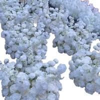 Karangan Bunga Lilin Sutra Buatan Lintas Batas, Mawar Putih Delphinium, Hiasan Meja, Bunga Simulasi, Wisuda, Paskah