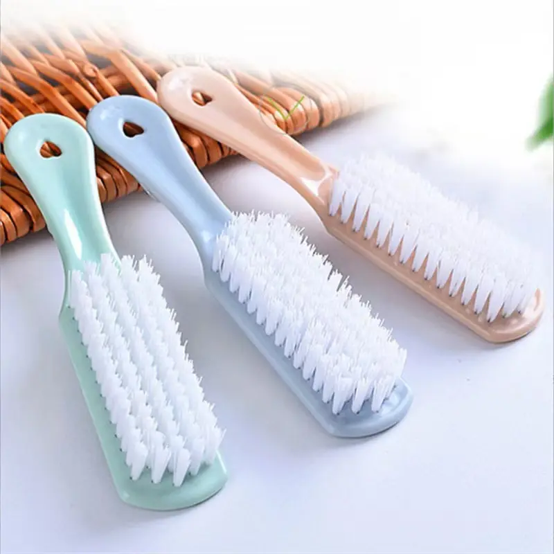 Plastic shoes brush multifunctional small brush toilet cute pink blue green floor cleaning soft fur collar laundry kid's brush