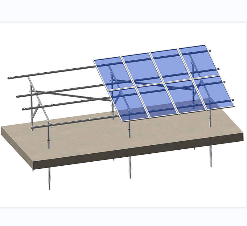 Galvanized Steel Mounting PV Module Structure with Ground Screw Solar ...