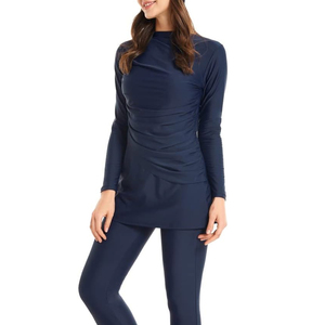 Maillot de bain musulman deux pièces OEM pour femme, ensemble pantalon burkini respirant, écologique, séchage rapide, léger, pour piscine islamique active - Product Image 6