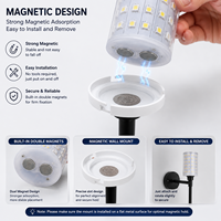 Ampoule LED RGB rechargeable avec base magnétique Type-C E27, télécommande tactile, 6000 mAh, pour lampe murale, lumière d'ambiance