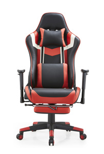 आधुनिक डिजाइन एर्गोनोमिक जाल कार्यकारी लिफ्ट चेयर एडजस्टेबल गेमिंग कार्यालय pu सिंथेटिक चमड़े के फुटरेस्ट काले + लाल स्टेनलेस - Product Image 3