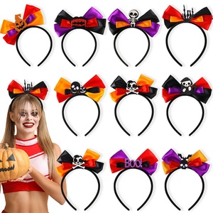 MIO nuevos <span class=keywords><strong>accesorios</strong></span> <span class=keywords><strong>para</strong></span> el cabello <span class=keywords><strong>de</strong></span> Halloween negro naranja púrpura pajarita mixta diadema decoración <span class=keywords><strong>de</strong></span> fiesta fantasma calavera calabaza diademas - Product Image 3