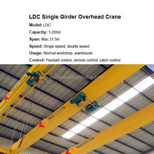 Nucleon LD 2t 3t 5t 10t Grue aérienne électrique à poutre unique EOT avec palan à câble métallique bon <span class=keywords><strong>prix</strong></span> - Product Image 5