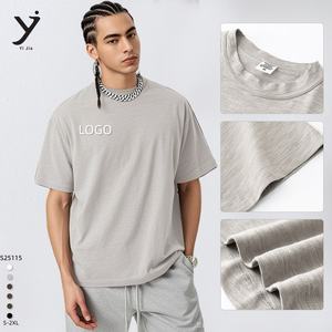 190g 100% algodón único y logotipo personalizado casual manga corta Camiseta de hombre - Product Image 1