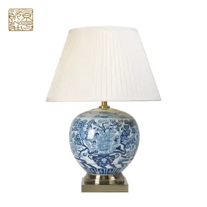 Luxury Oriental Table Reading Modern Porcelain Blue And White Ceramic Desk Lamp