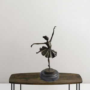 アールデコバレリーナブロンズトロフィー彫刻かわいい子供のユニークな銅像ダンスバレエ真鍮女の子鋳造金属置物 - Product Image 5