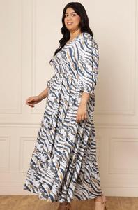 Diseño de moda de las mujeres de moda de longitud completa Floral Impreso Vestido largo Floral Impreso Rayón Boda Vestido de fiesta - Product Image 2