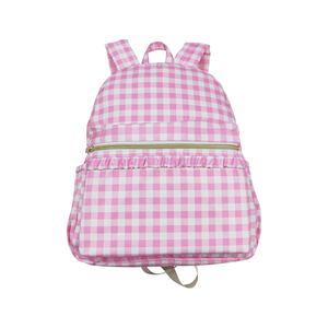 BA0086 nuovo in Stock <span class=keywords><strong>zaino</strong></span> Plaid rosa con volant 4*10*13.9 pollici zaini per ragazze Western Boutique alla rinfusa all'ingrosso a buon mercato - Product Image 1