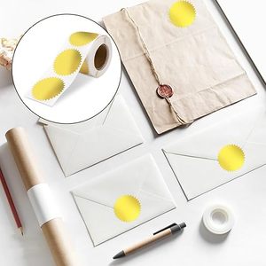 50mm 250pcs embosser tem vòng bánh Dán Vàng Bạc thép con dấu giấy chứng nhận phong bì lưu trữ Hộp Quà Tặng Mark abels - Product Image 6