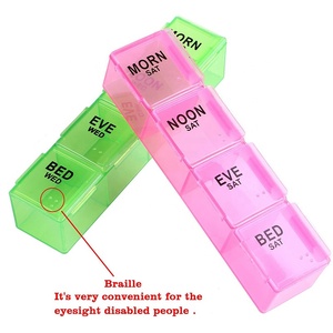 Portapillole Settimanale 4X/Giorno con 7 Scomparti Rimovibili e Contenitori Multicolore per Medicinali - Product Image 3