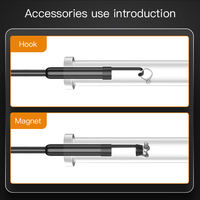 Endoscope industriel avec écran IPS 5,0 pouces, câble semi-rigide, caméra LED, batterie 2000 mAh, USB-C, profondeur focale 2-10 cm pour inspection de tuyaux