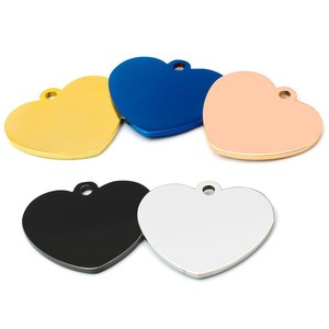 Fashion love Stainless Steel Electroplated Dog Tag Laser Engraving <strong>Blank</strong> Heart-shaped Metal Tag Jewelry <strong>Pet</strong> Lose Card - Product Image 3