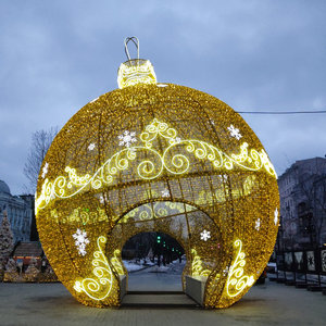 Outdoor Ornament Ball Tunnel Multi Arch Festive Walkway for Park Resort and Winter Wonderland - Product Image 4