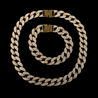 Chaîne or Hip-Hop pour hommes, lot de 10, 15mm, colliers, bijoux