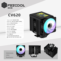 FEZCOOL CV620 Refroidisseur de processeur compact à double tour avec écran LCD, refroidissement liquide, 6 caloducs, roulement fluide, liaison cuivre-aluminium, compatible ARGB