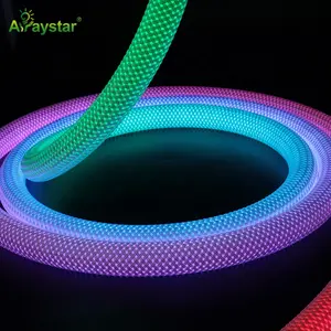 Strip led cerdas RGB dengan IC magic, strip neon LED WS2811 tahan air 360 derajat tali melingkar lampu fleksibel D22mm