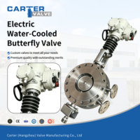 Válvula de Mariposa Neumática Refrigerada por Agua WC6 de Acero Aleado Cr-Mo Tipo Wafer, Modulación Inteligente, Sello Stellite 6, Escape en Caliente DIN