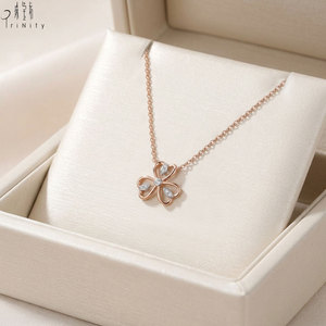 Collier de haute qualité en or rose massif 18 carats avec pendentif en forme de fleur, serti de diamants naturels véritables, idéal pour la vente en gros - Product Image 5