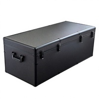 Boîte de rangement pour cartes de collection de grande capacité en aluminium noir, verrouillable, avec compartiments pour cartes PSA BGS CGC