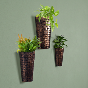 Modern Style <b>Wall</b> Hanging Flower Vase Factory Wholesale Classic Design Hammered Pot Copper Antique Balcony Decor Stainless Steel - Product Image 4