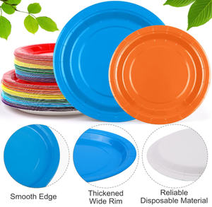 Juego de Vajilla Desechable DAMAI Rainbow para Fiestas de Cumpleaños, Platos de 7 y 9 Pulgadas, Vasos de 9 oz, Servilletas, Juego de Platos de Papel - Product Image 3