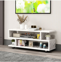 Conçu de manière unique avec quatre compartiments décalés, grand espace d'affichage, meuble TV flottant, meuble TV pour salon